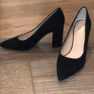 Franco Sarto black suede Palma pumps